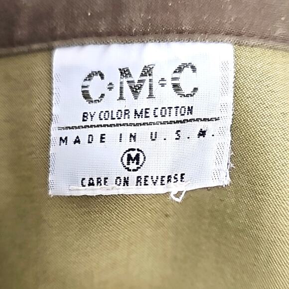 C.M.C. by Color Me Cotton Olive Green 3 Button 2 Pocket 3/4 Sleeve Blazer Sz M - Picture 10 of 11
